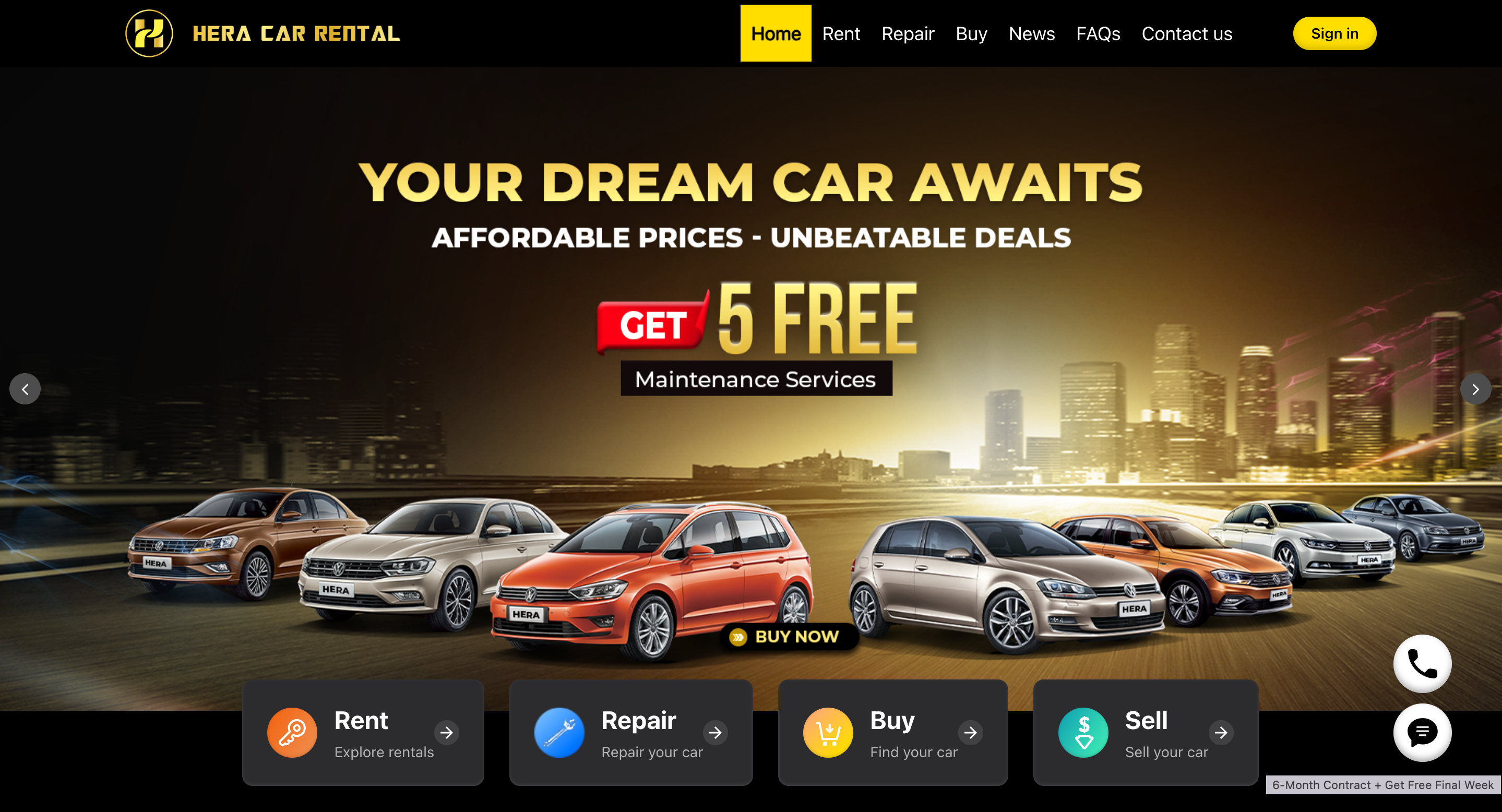 Hera - Nền tảng web mobile app booking, thanh toán phí thuê xe